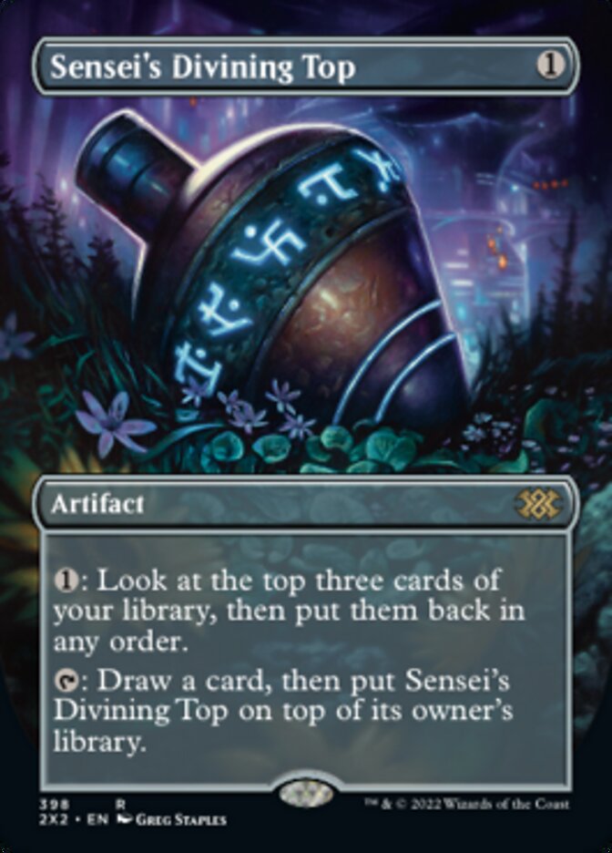 Sensei's Divining Top (Borderless Alternate Art) [Double Masters 2022] | Sanctuary Gaming