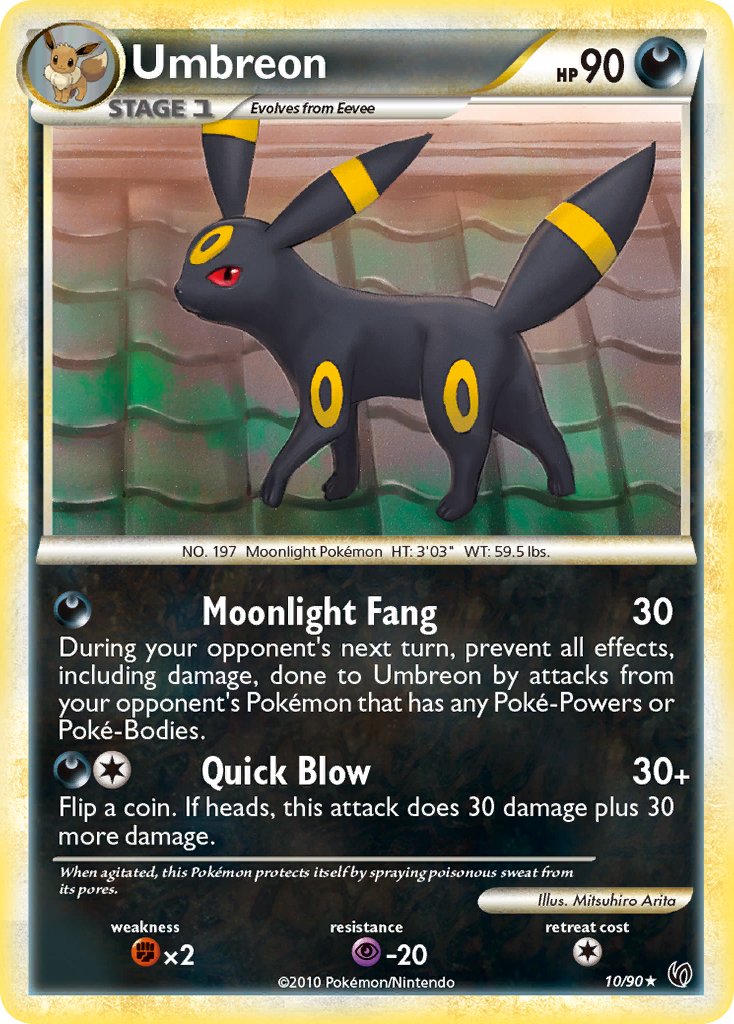 Umbreon (10/90) (Cracked Ice Holo) (Theme Deck Exclusive) [HeartGold & SoulSilver: Undaunted] | Sanctuary Gaming