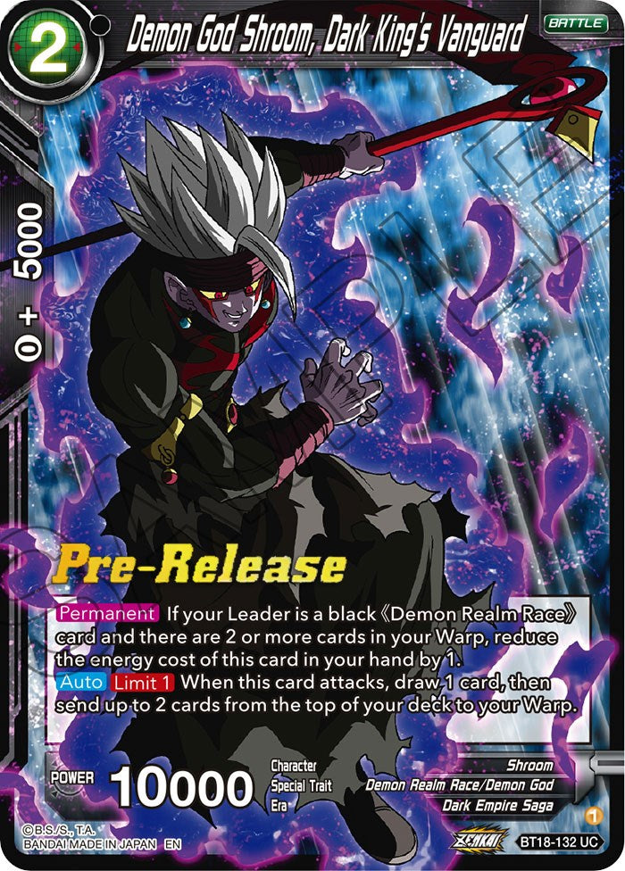 Demon God Shroom, Dark King's Vanguard (BT18-132) [Dawn of the Z-Legends Prerelease Promos] | Sanctuary Gaming