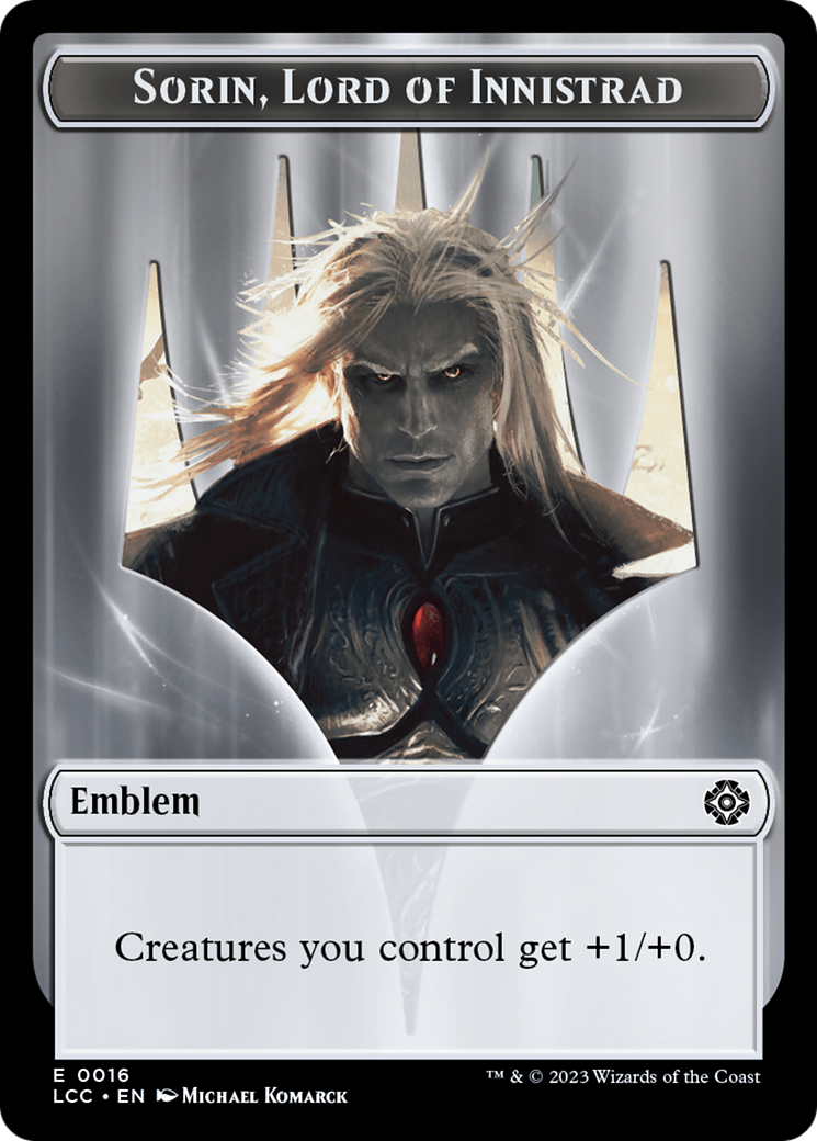 Emblem - Sorin, Lord of Innistrad // Vampire (0004) Double-Sided Token [The Lost Caverns of Ixalan Commander Tokens] | Sanctuary Gaming