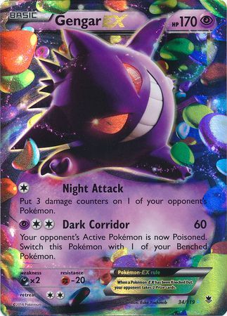 Gengar EX (34/119) (Jumbo Card) [XY: Phantom Forces] | Sanctuary Gaming