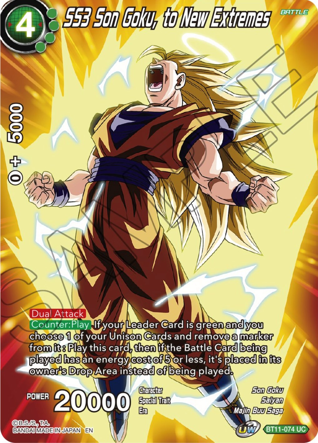 SS3 Son Goku, to New Extremes (BT11-074) [Theme Selection: History of Son Goku] | Sanctuary Gaming