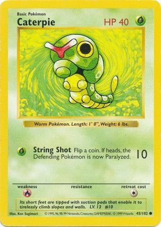 Caterpie (45/102) [Base Set Shadowless Unlimited] | Sanctuary Gaming