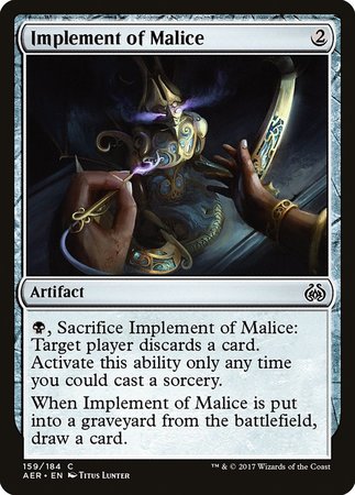Implement of Malice [Aether Revolt] | Sanctuary Gaming