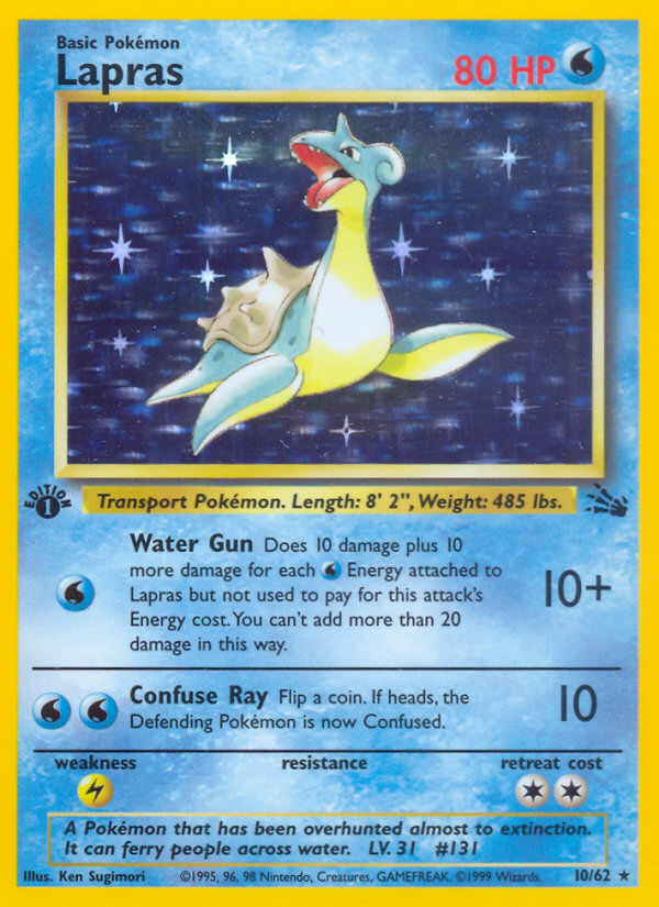 Lapras (10/62) [Fossil 1st Edition] | Sanctuary Gaming