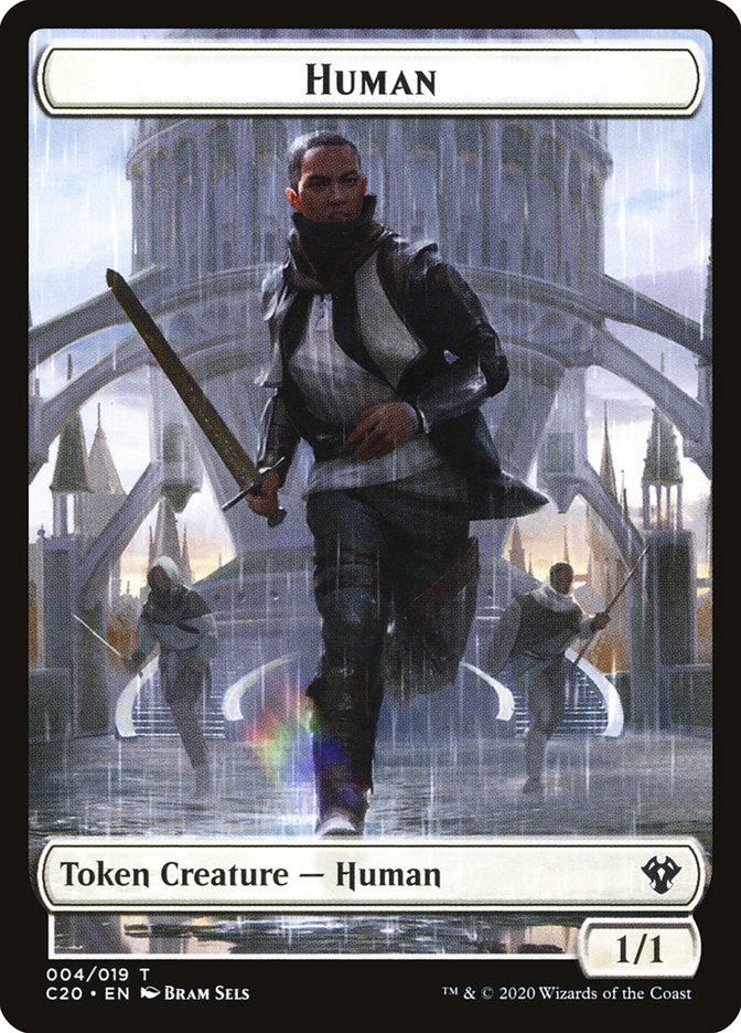 Human // Treasure Double-sided Token [Commander 2020 Tokens] | Sanctuary Gaming