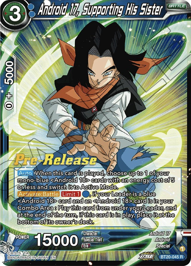Android 17, Supporting His Sister (BT20-045) [Power Absorbed Prerelease Promos] | Sanctuary Gaming