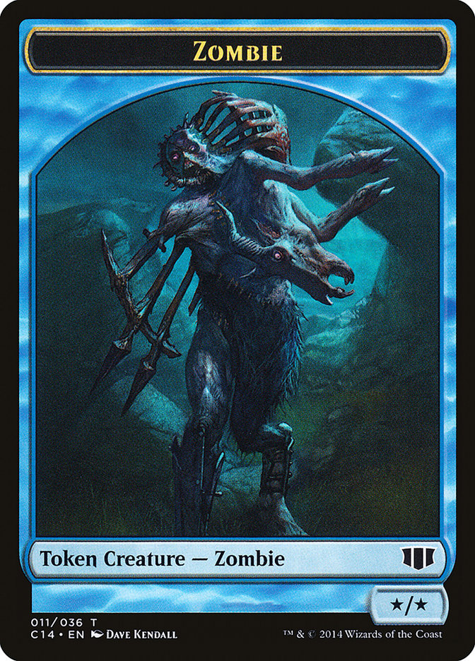 Teferi, Temporal Archmage Emblem // Zombie (011/036) Double-sided Token [Commander 2014 Tokens] | Sanctuary Gaming
