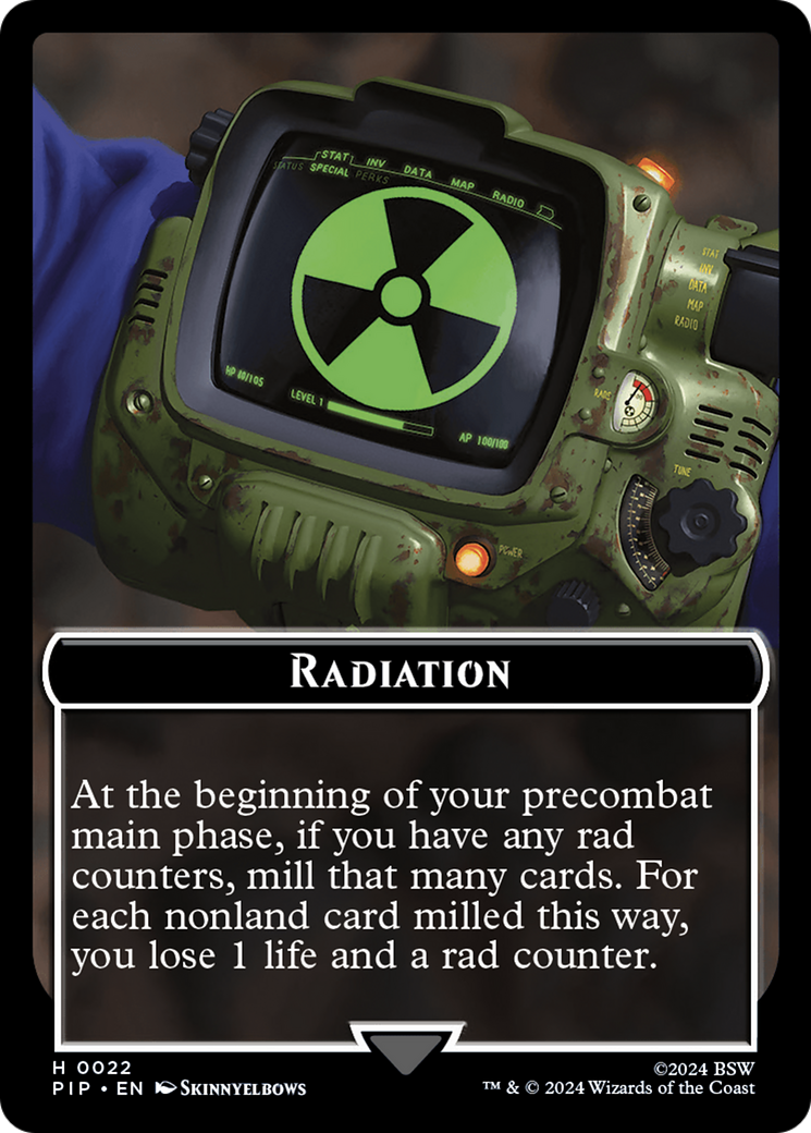 Radiation // Alien Double-Sided Token [Fallout Tokens] | Sanctuary Gaming