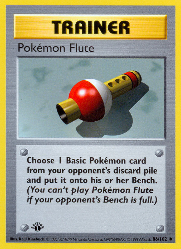 Pokemon Flute (86/102) (Shadowless) [Base Set 1st Edition] | Sanctuary Gaming