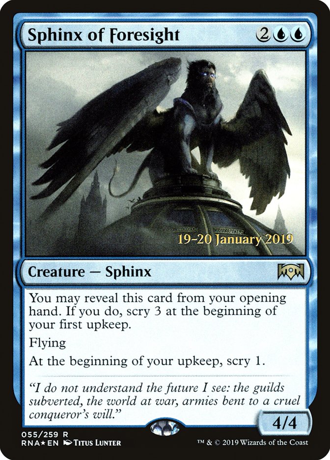 Sphinx of Foresight [Ravnica Allegiance Prerelease Promos] | Sanctuary Gaming