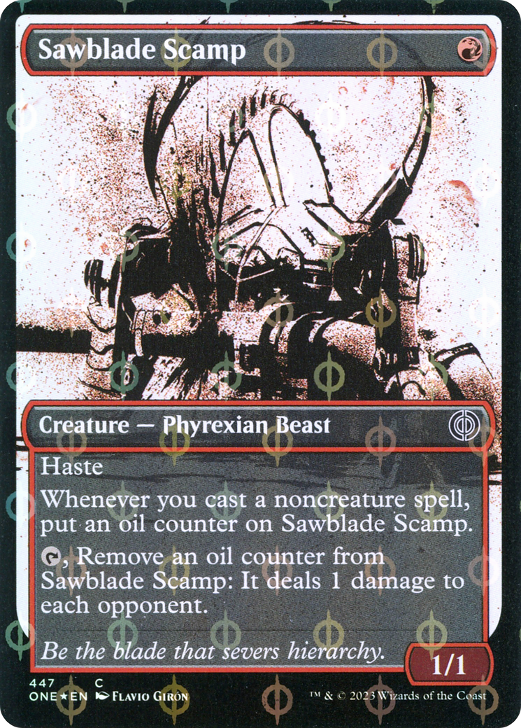 Sawblade Scamp (Showcase Ichor Step-and-Compleat Foil) [Phyrexia: All Will Be One] | Sanctuary Gaming