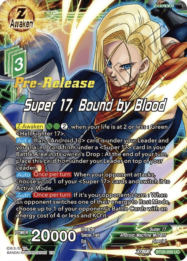 Super 17, Bound by Blood (BT20-058) [Power Absorbed Prerelease Promos] | Sanctuary Gaming