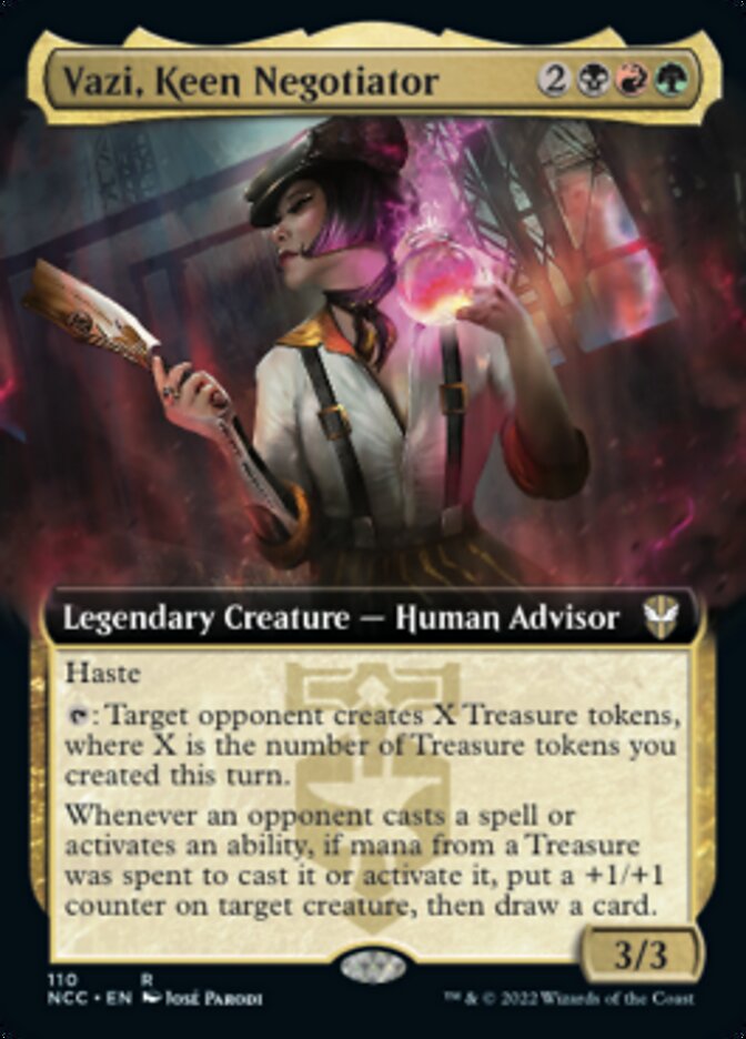 Vazi, Keen Negotiator (Extended Art) [Streets of New Capenna Commander] | Sanctuary Gaming