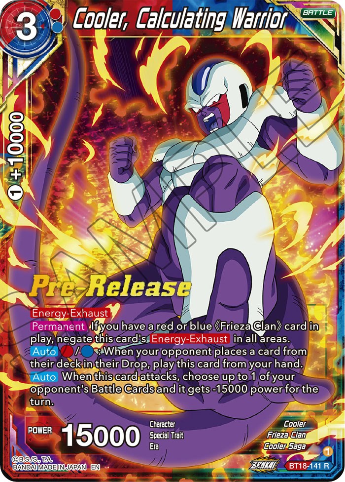 Cooler, Calculated Warrior (BT18-141) [Dawn of the Z-Legends Prerelease Promos] | Sanctuary Gaming