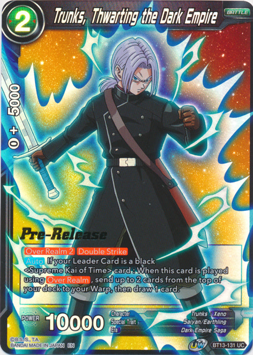 Trunks, Thwarting the Dark Empire (BT13-131) [Supreme Rivalry Prerelease Promos] | Sanctuary Gaming