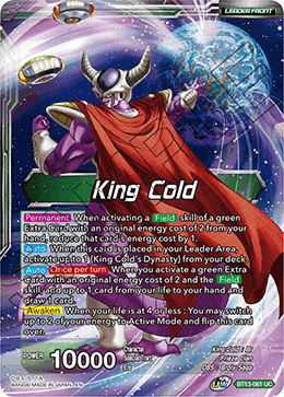 King Cold // King Cold, Ruler of the Galactic Dynasty (Uncommon) [BT13-061] | Sanctuary Gaming