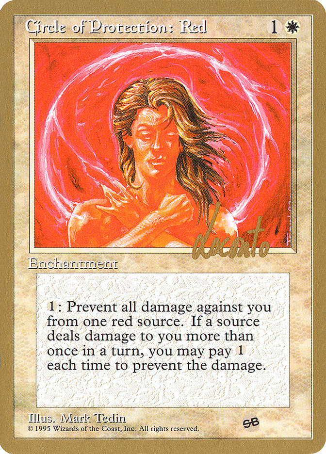 Circle of Protection: Red (Michael Loconto) (SB) (4ED) [Pro Tour Collector Set] | Sanctuary Gaming