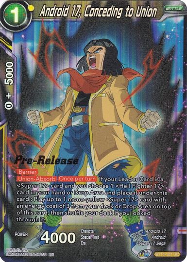 Android 17, Conceding to Union (BT14-107) [Cross Spirits Prerelease Promos] | Sanctuary Gaming