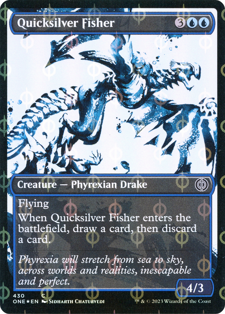 Quicksilver Fisher (Showcase Ichor Step-and-Compleat Foil) [Phyrexia: All Will Be One] | Sanctuary Gaming