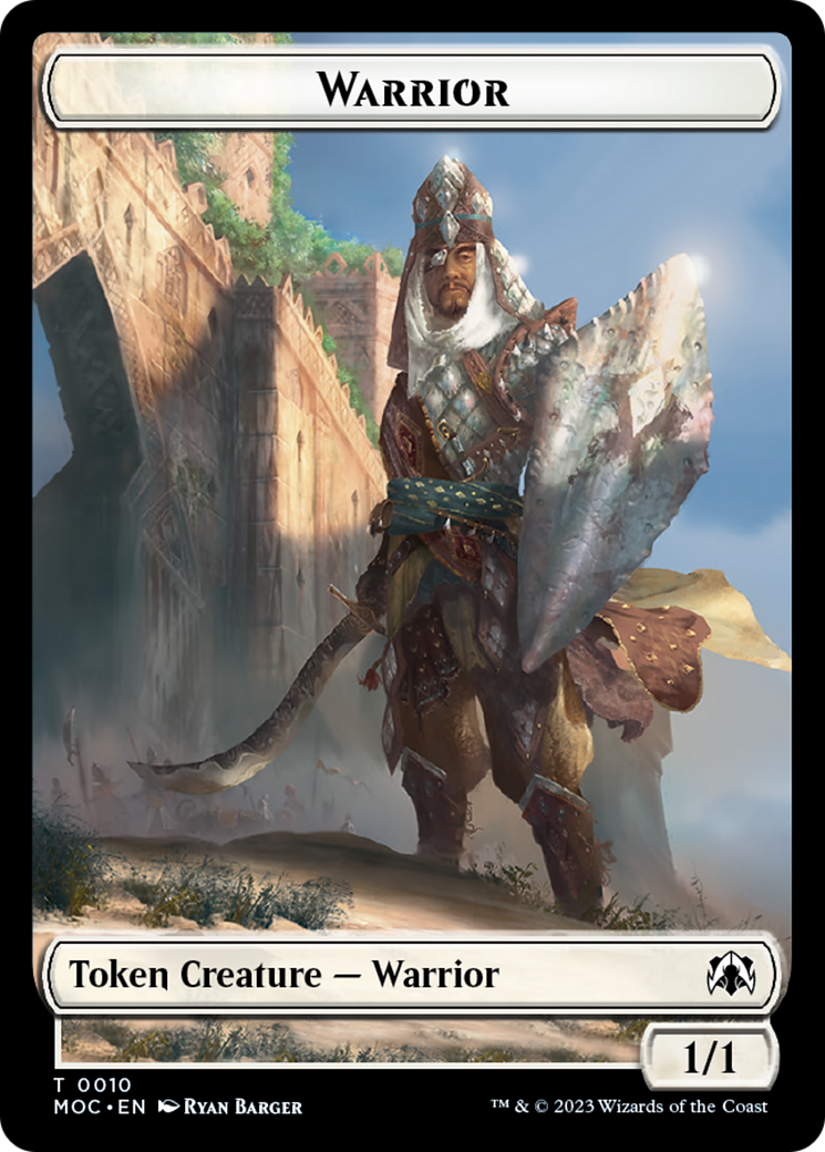 Warrior // Elspeth, Sun's Champion Emblem Double-Sided Token [March of the Machine Commander Tokens] | Sanctuary Gaming
