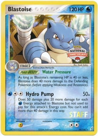 Blastoise (14/100) (National Championship Promo Staff) [EX: Crystal Guardians] | Sanctuary Gaming