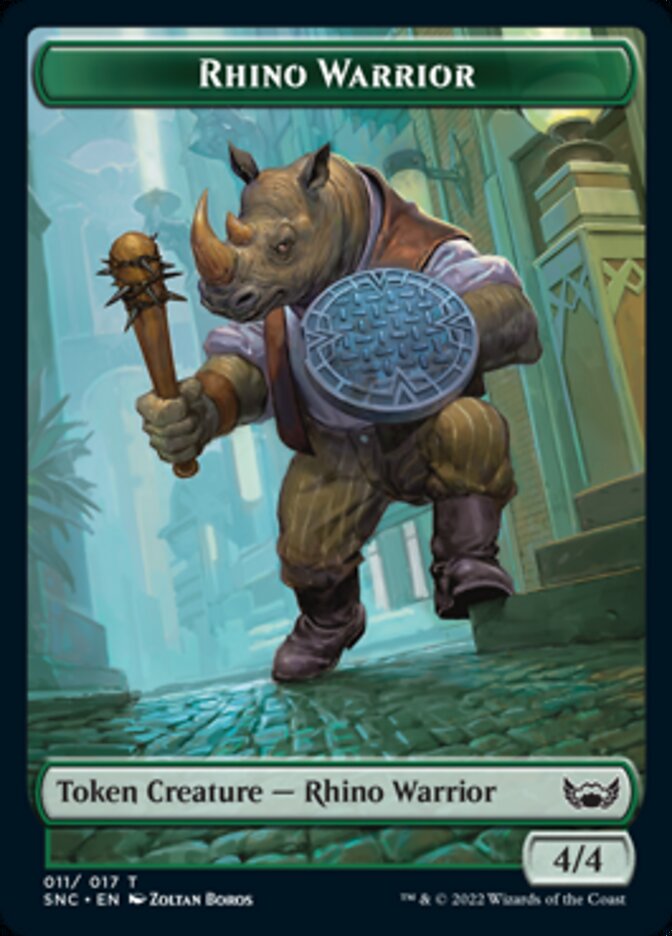Treasure (017) // Rhino Warrior Double-sided Token [Streets of New Capenna Tokens] | Sanctuary Gaming