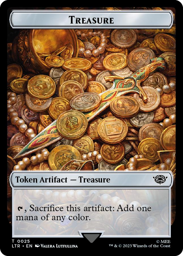 Treasure // Food (0023) Double-Sided Token (Surge Foil) [The Lord of the Rings: Tales of Middle-Earth Tokens] | Sanctuary Gaming