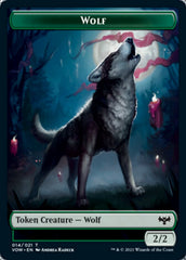 Human (001) // Wolf (014) Double-sided Token [Innistrad: Crimson Vow Tokens] | Sanctuary Gaming