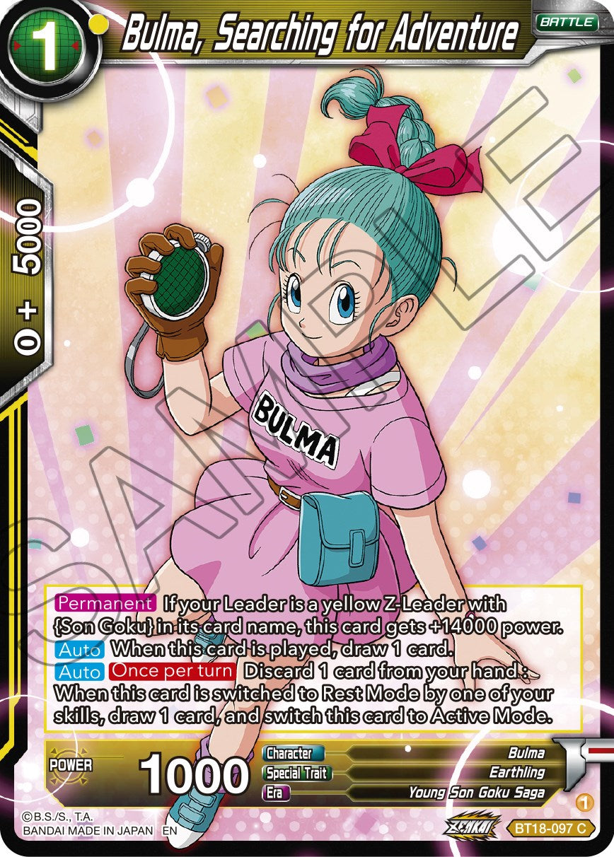 Bulma, Searching for Adventure (BT18-097) [Dawn of the Z-Legends] | Sanctuary Gaming
