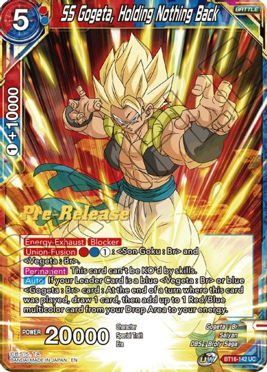 SS Gogeta, Holding Nothing Back (BT16-142) [Realm of the Gods Prerelease Promos] | Sanctuary Gaming