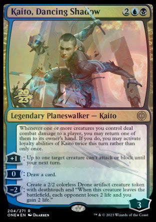 Kaito, Dancing Shadow [Phyrexia: All Will Be One Prerelease Promos] | Sanctuary Gaming