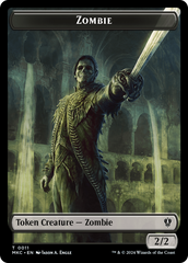 Vizier of Many Faces // Zombie Double-Sided Token [Murders at Karlov Manor Commander Tokens] | Sanctuary Gaming