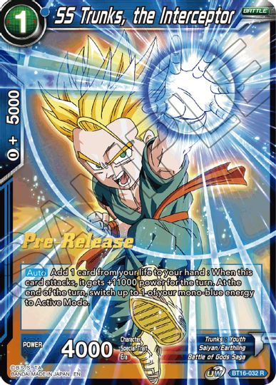 SS Trunks, the Interceptor (BT16-032) [Realm of the Gods Prerelease Promos] | Sanctuary Gaming