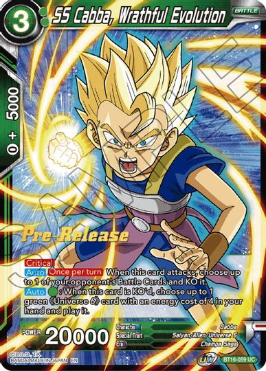 SS Cabba, Wrathful Evolution (BT16-059) [Realm of the Gods Prerelease Promos] | Sanctuary Gaming