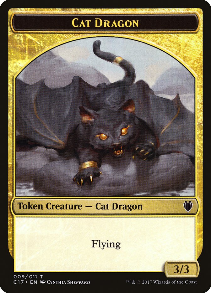 Cat Dragon // Dragon (007) Double-sided Token [Commander 2017 Tokens] | Sanctuary Gaming