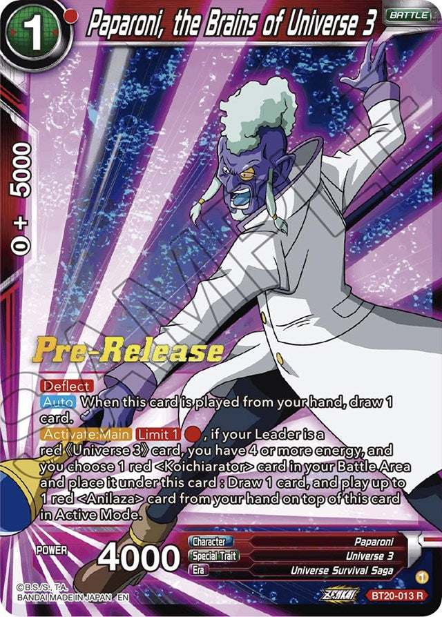 Paparoni, the Brains of Universe 3 (BT20-013) [Power Absorbed Prerelease Promos] | Sanctuary Gaming
