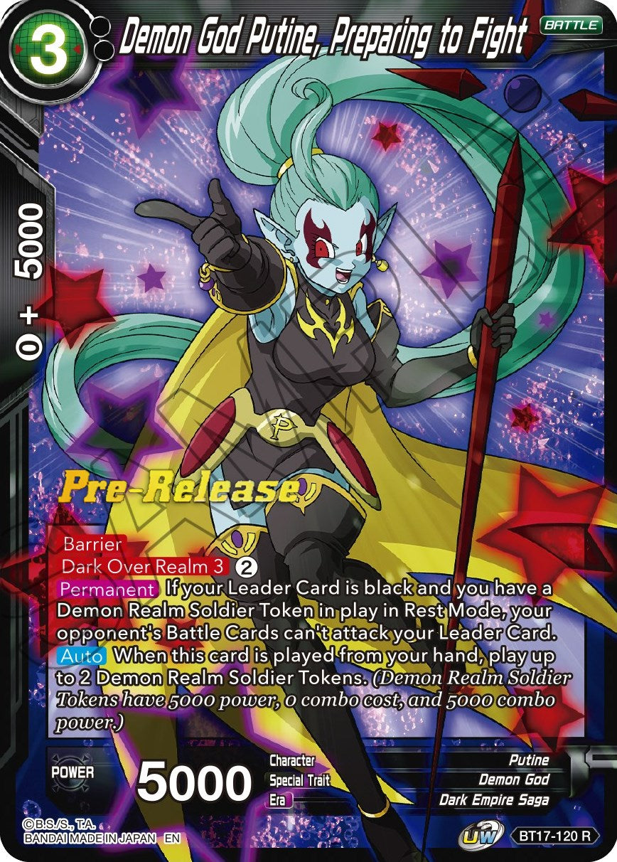 Demon God Putine, Preparing to Fight (BT17-120) [Ultimate Squad Prerelease Promos] | Sanctuary Gaming