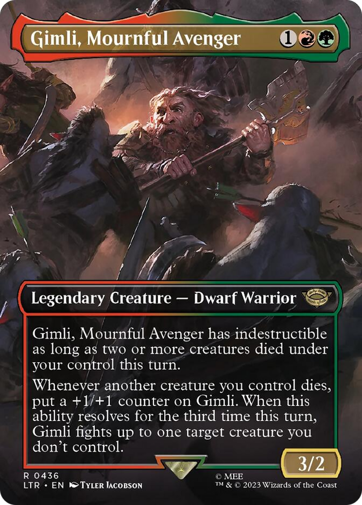 Gimli, Mournful Avenger (Borderless Alternate Art) [The Lord of the Rings: Tales of Middle-Earth] | Sanctuary Gaming