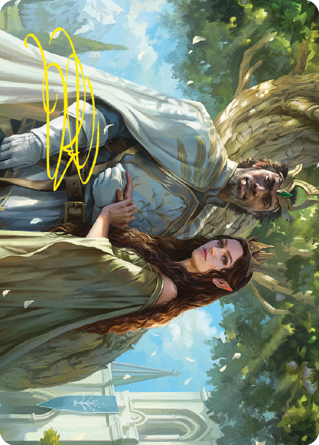 Aragorn and Arwen, Wed Art Card (Gold-Stamped Signature) [The Lord of the Rings: Tales of Middle-earth Art Series] | Sanctuary Gaming