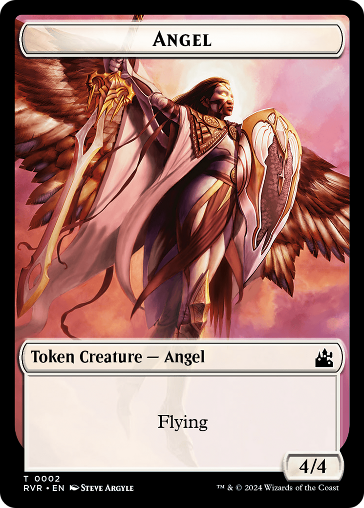 Elf Knight // Angel (0002) Double-Sided Token [Ravnica Remastered Tokens] | Sanctuary Gaming