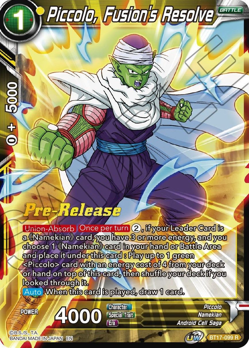 Piccolo, Fusion's Resolve (BT17-099) [Ultimate Squad Prerelease Promos] | Sanctuary Gaming