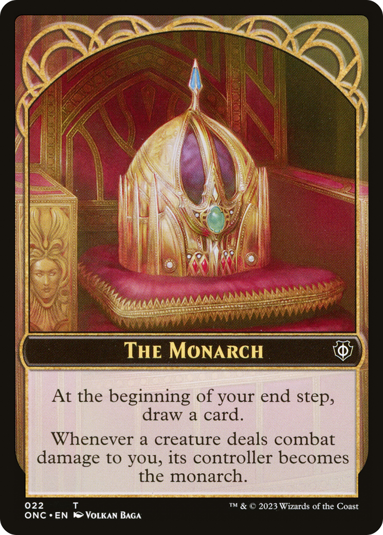 The Monarch // Golem Double-Sided Token [Phyrexia: All Will Be One Commander Tokens] | Sanctuary Gaming
