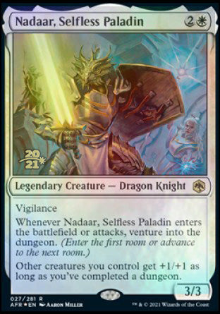Nadaar, Selfless Paladin [Dungeons & Dragons: Adventures in the Forgotten Realms Prerelease Promos] | Sanctuary Gaming