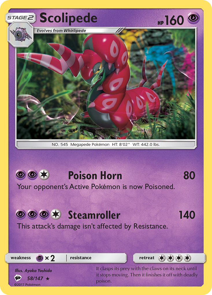 Scolipede (58/147) [Sun & Moon: Burning Shadows] | Sanctuary Gaming