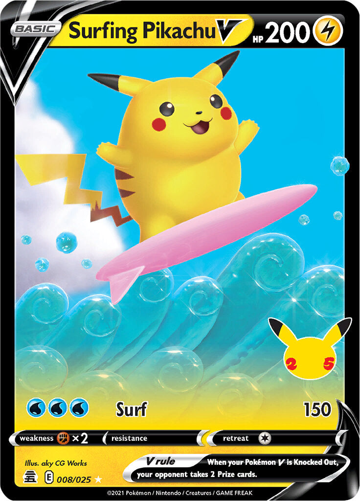 Surfing Pikachu V (008/025) [Celebrations: 25th Anniversary] | Sanctuary Gaming