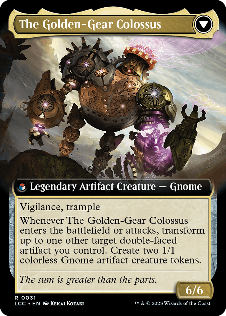Tetzin, Gnome Champion // The Golden-Gear Colossus (Extended Art) [The Lost Caverns of Ixalan Commander] | Sanctuary Gaming
