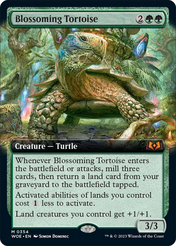 Blossoming Tortoise (Extended Art) [Wilds of Eldraine] | Sanctuary Gaming