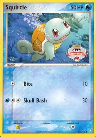 Squirtle (63/100) (City Championship Promo) [EX: Crystal Guardians] | Sanctuary Gaming