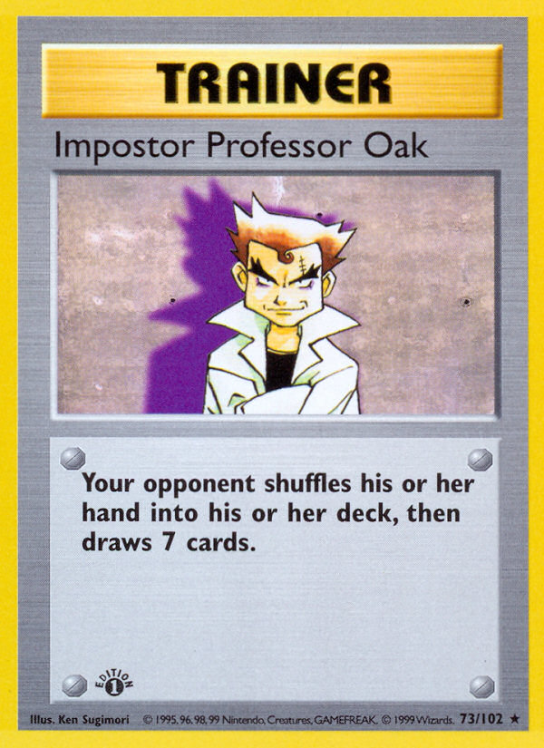 Impostor Professor Oak (73/102) (Shadowless) [Base Set 1st Edition] | Sanctuary Gaming